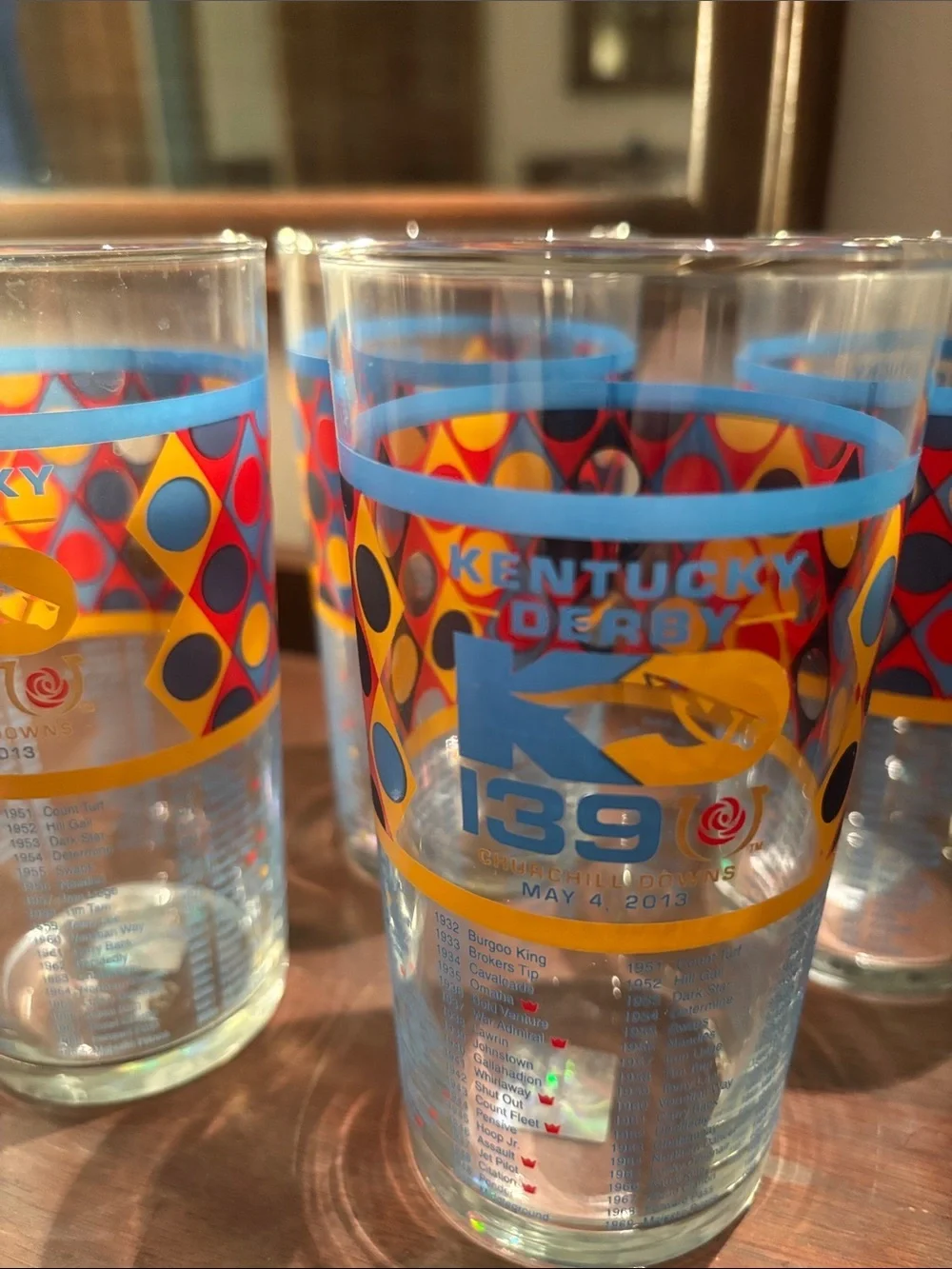 Kentucky Derby 139 Collectible Racing Glass - Colorful Polka Dot Design